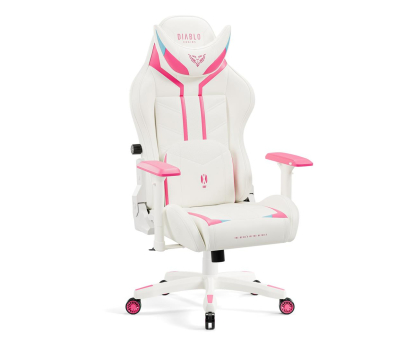Fotel gamingowy Diablo Chairs X-Ray 2.0 Normal Size Różowo-biały